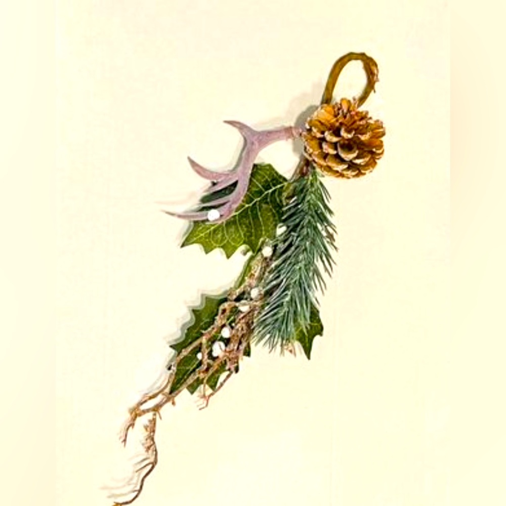*Snowy Antler & Pine Teardrop